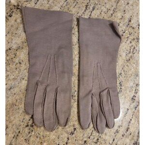 Vintage Womens Size S 6.5 Taupe Cotton Formal 9.5" Long Gloves